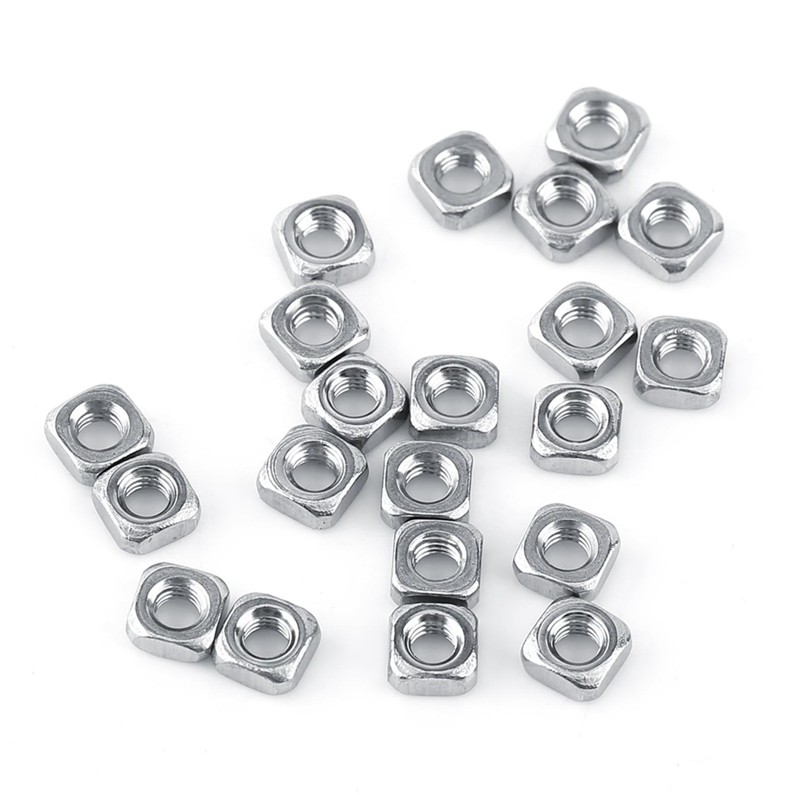 

Stainless Steel 304 Square Nuts Four sided Nut Fit Metric Screw (M3x100pcs)