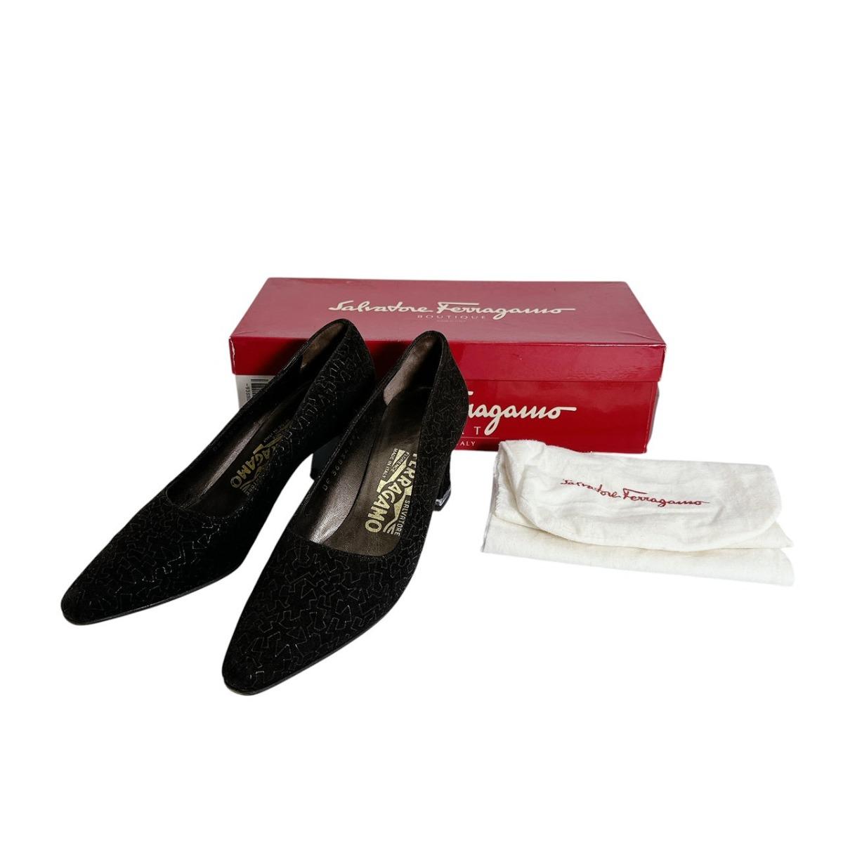 Salvatore Ferragamo 5 C pumps mid heel black Women Storage box / storage bag Used