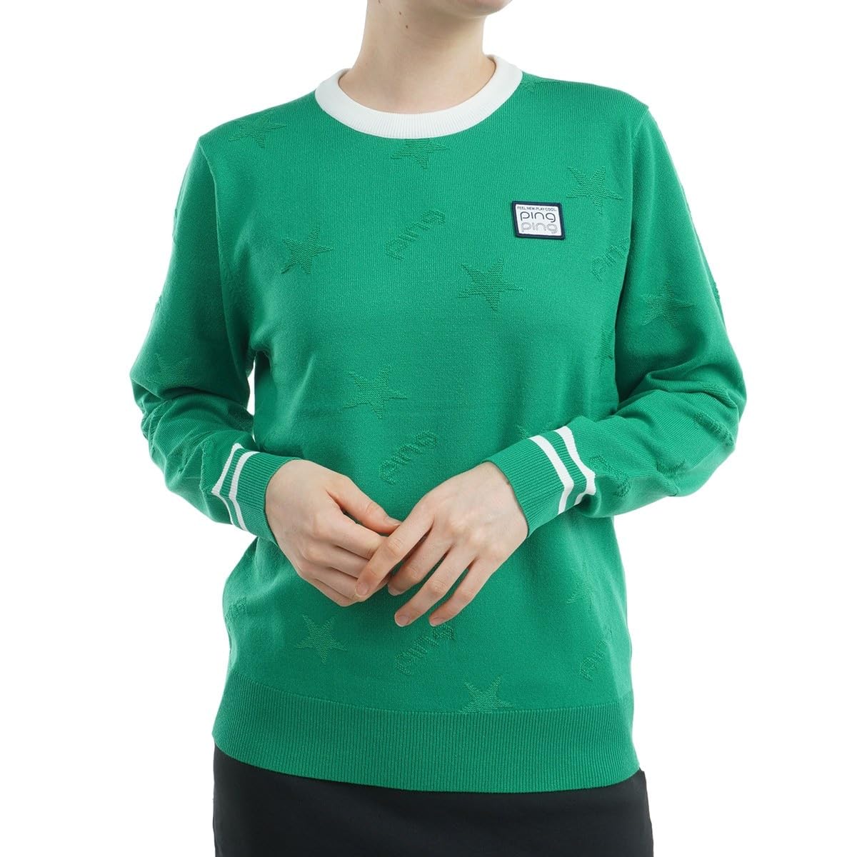 

трикотаж с круглым вырезом впитывает воду и генерирует Гольф-свитер S [Pin Apparel] Женский (звездный узор, тепло) / / 622-4270904 140_Зеленый