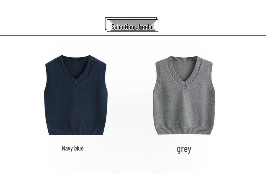 Gilet Maglione Scollo a V Stile Accademico per Bambini 2026 per Ragazzi e Ragazze, Maglia Leggera in Cotone Primavera/Autunno