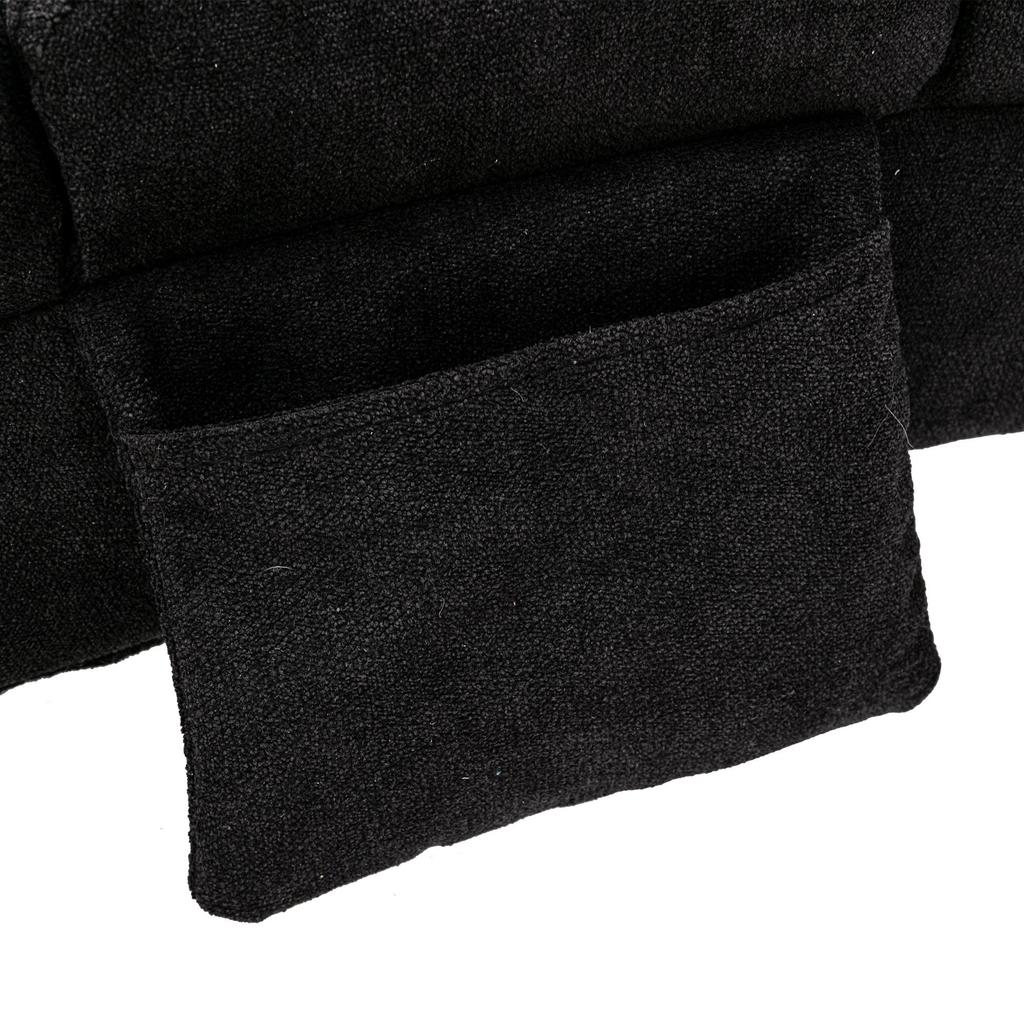 Full-body supported fixed sofa, soft vibration function and side pockets, modern living room furniture