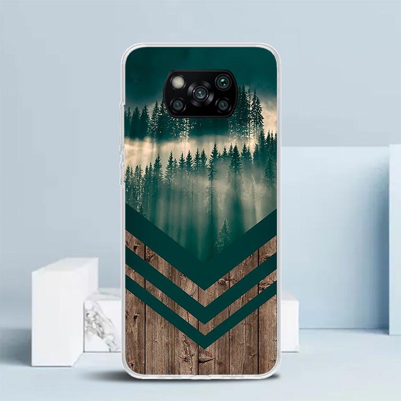 Forest Geometry Wood Nature Phone Case For Xiaomi Poco F7 Ultra X5 X6 X7 Pro M7 Redmi 15C 15 13C 13 12C 12 10C 10 10A 9 9C 9A 9T