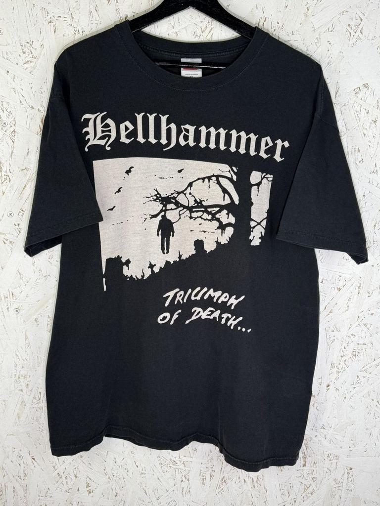 Vintage Hellhammer Triumph Of Death Extreme Metal Band T-Shirt Schwarz Größe XL Unisex T-Shirt