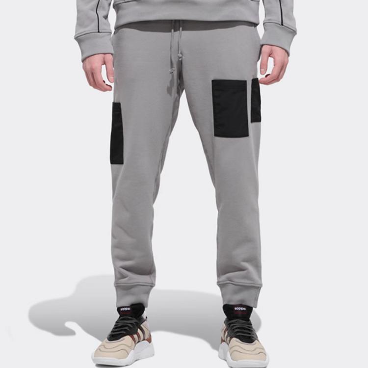 Adidas Originals Fssweatp Sports Lifestyle Series Color Block Design Comfortable Breathable Casual Knitted Sports Pants Men Pants Gray FM2239