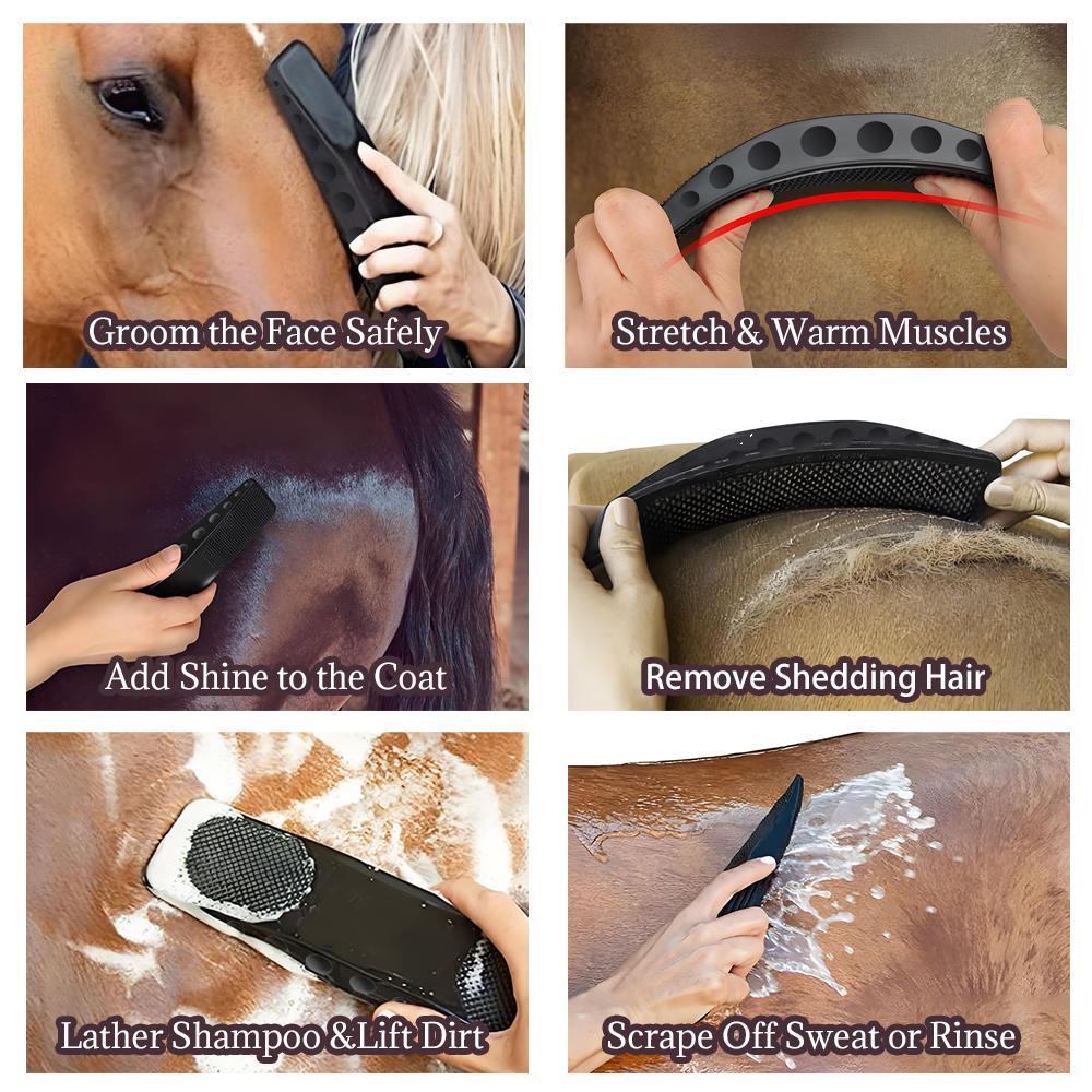 Horse Sweat Stain Cleaning Brush Dog Grooming Bathing Massage Hair Removal Brush Dog Grooming Brush Bathing Brush