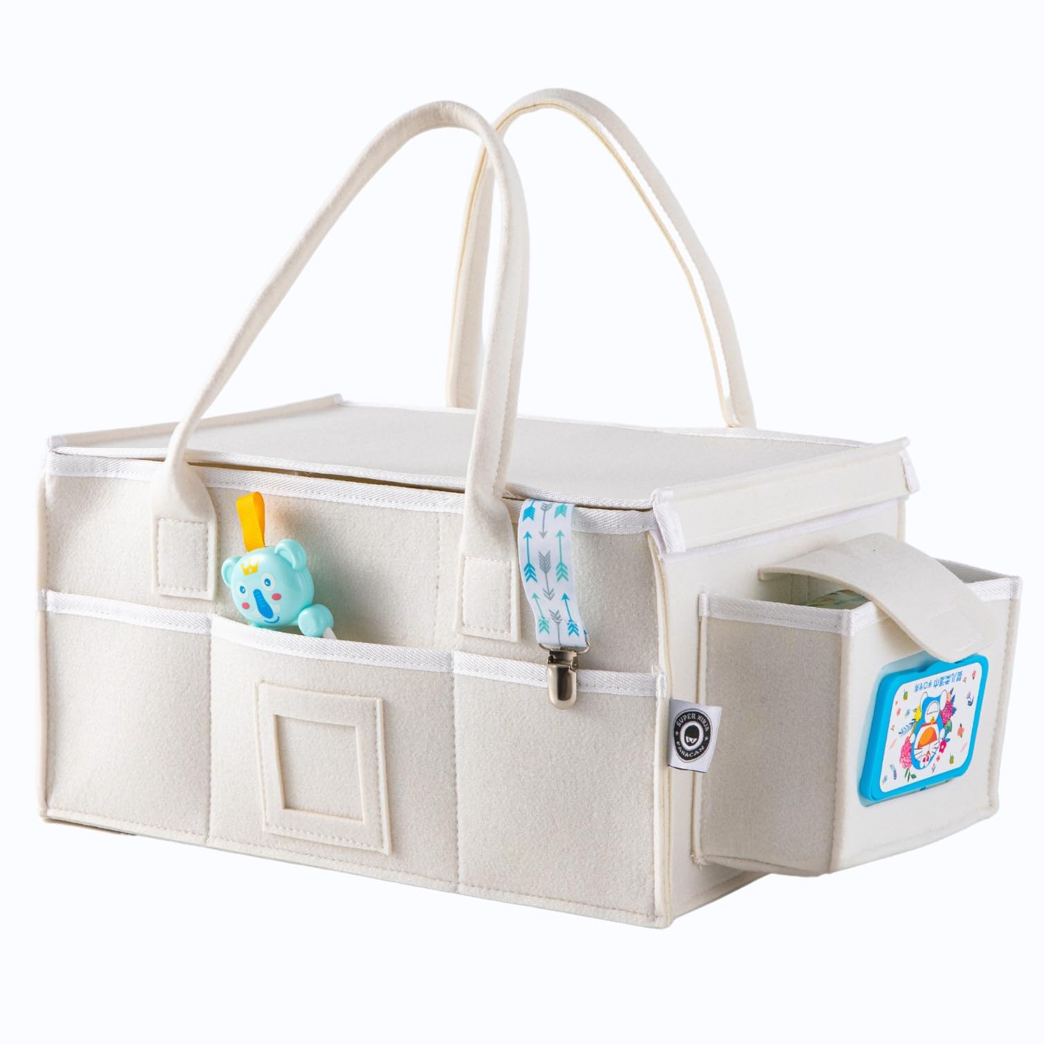 

[Infant Product Safety Certified] Diaper Storage with Lid / Large Capacity Baby Product Storage Case / Baby Care Item Storage / Diaper Storage
