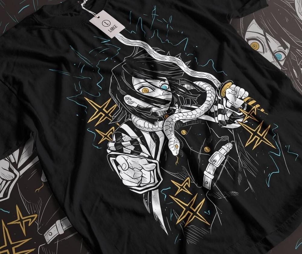 

Obanai Iguro T-Shirt Kimetsu No Yaiba, Anime Nezuko Tanjiro Shirt All Size 2XL