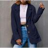 Corduroy Women Coat Autumn Winter Solid Color Long Sleeve Coats with Pockets Buttons Business Lady Outwear