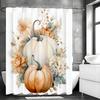 Jesienny Sezon Zbiorów Dyniowa Zasłona Prysznicowa, Dekoracyjna Zasłona Prysznicowa do Łazienki, Wodoodporna Zasłona Prysznicowa z Haczykami