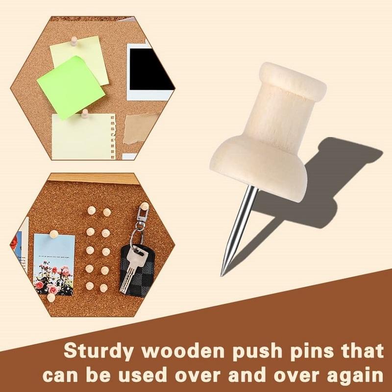 Wooden Pushpin with Storage Box Decorative Pushpin Wooden Pushpin Is Used for Decoration of Billboard Process Items