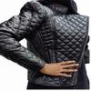 Damen Schwarzes ECHTES Lammleder aus weichem Leder, gesteppte Bikerjacke, Motorradjacke, Moto-Jacke, Slim Fit, stilvolle ZIPPER-Jacke, Damenjacke, Ehefrau-Geschenk