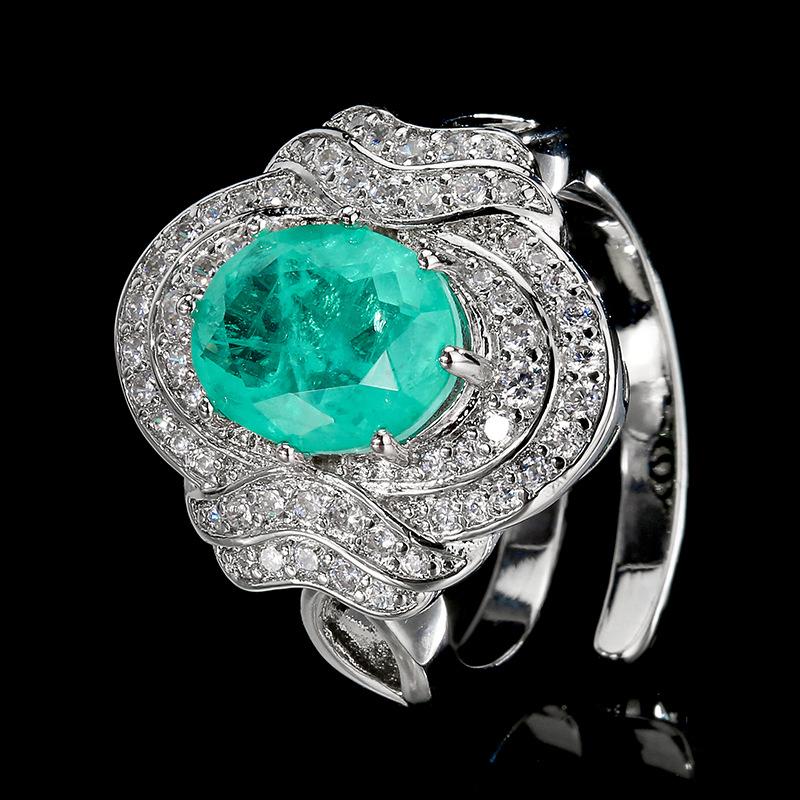 

Кольцо Ювелирные изделия Ювелирные изделия С Хлопком Изумруд Параиба Винтаж Высокий Вкус Открытие Женское