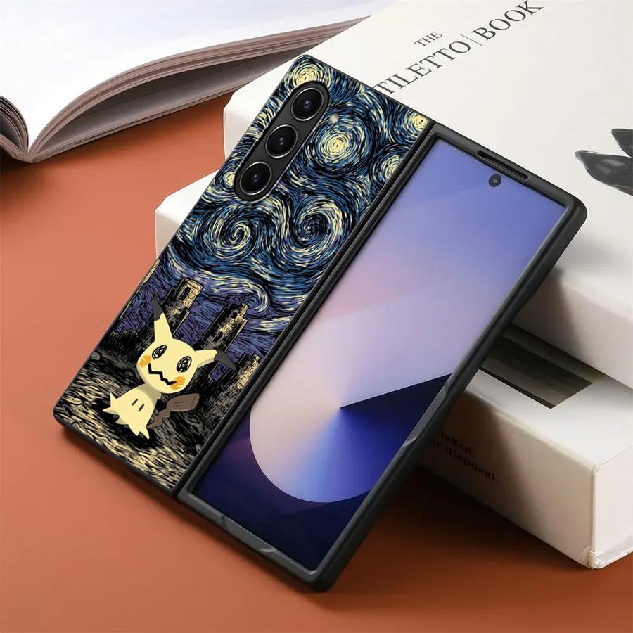 Hot Anime Pokemon Back Phone Cover Case for Samsung Galaxy ZFold6 ZFold3 Z Fold 7 6 5 4 3 ZFold4 ZFold5 ZFold7