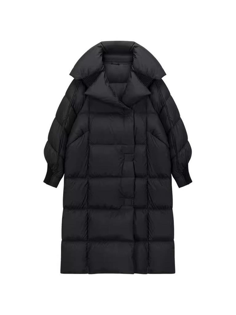Women's Korean-Style Long Down Jacket - 2026 Winter Fashion, Thick, Loose Over-the-Knee Puffer, Trendy Plus Size.