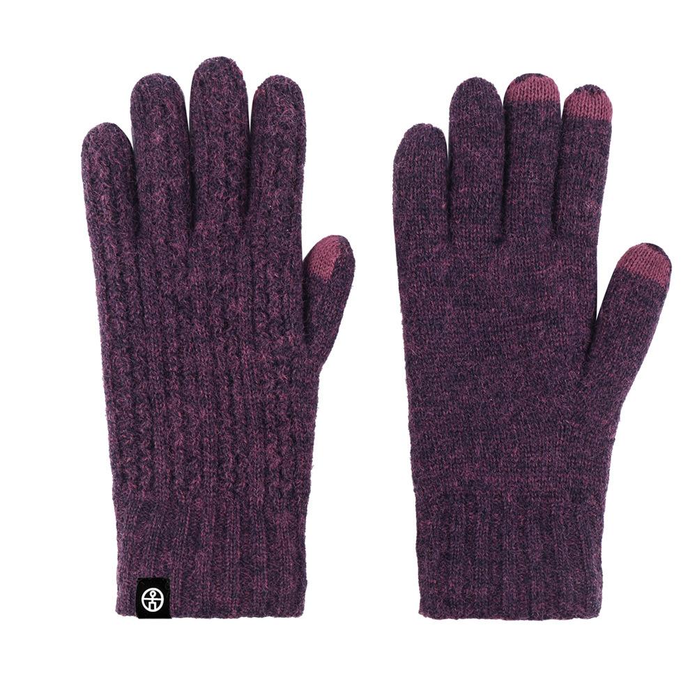 Autumn and Winter Warm Gloves for Women Outdoor Cold Protection Double Layer Thickened Solid Color Knitted Gloves for Cycling Touch Screen Yarn Gloves