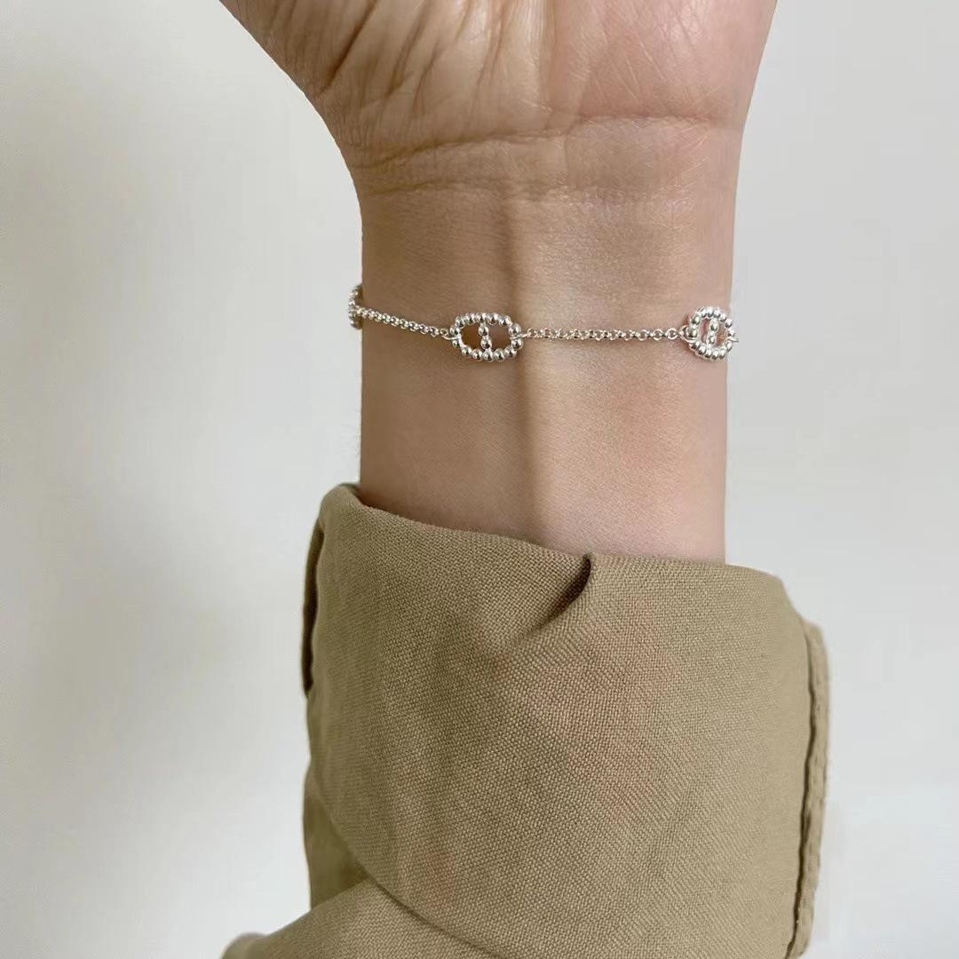 Su Chuang S925 Sterling Silver Pig Nose Bracelet - Versatile Korean Style Chain for Women Sterling Silver 925