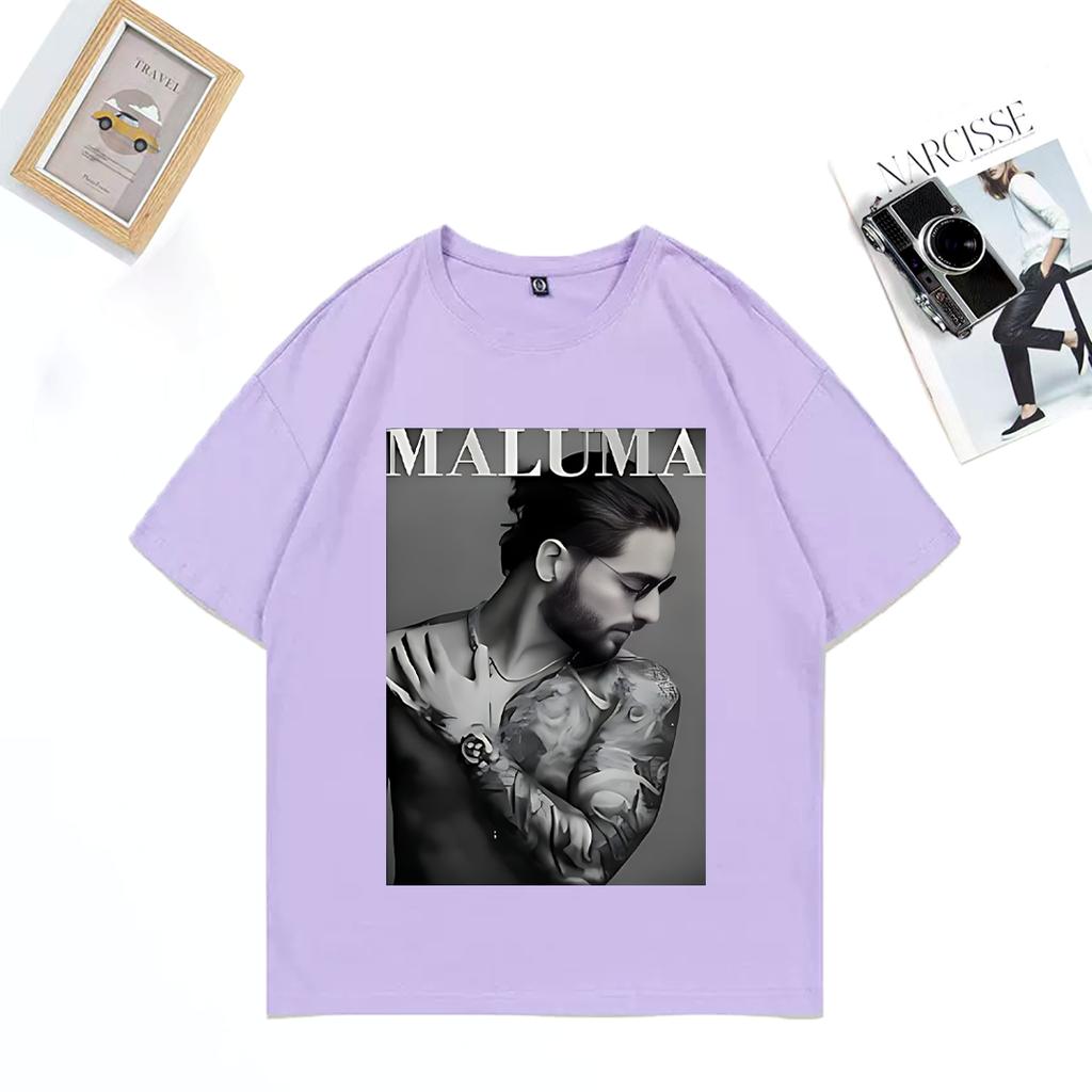 Rapper Maluma Sänger 2025 Übergroßes Grafik-T-Shirt Unisex DAMEN Sommer Baumwolle Kurzarm Street Hip Hop Mode unisex T-Shirts