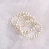 Elegant White Pearl Bracelet for Women, Classic Round Simulated Pearl Bangle, Dainty Wedding Bridal Jewelry, Gift for Mom, Mother's Day Gift