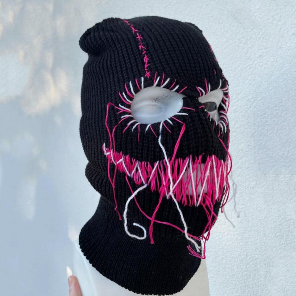 Funny Hooded Halloween Balaclava Handmade Party Beanie Cap Vintage Face Mask for Men Women