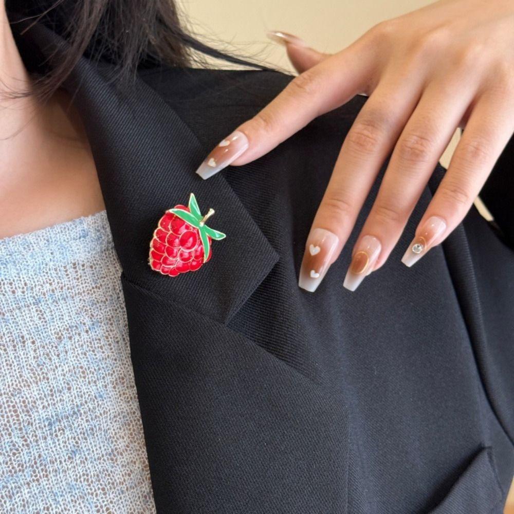 Jewelry Accessories Drip Oil Fruit Brooches Minority Design Vintage Collar Pin  Girls