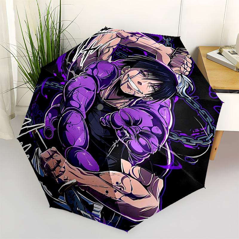 1pc Powerful Anime Character Automatic Opening Closing Umbrella with 3-Fold Design, 8-Bone Frame Perfect for Outdoor Use, Festive Gifts, Travel, Daily
