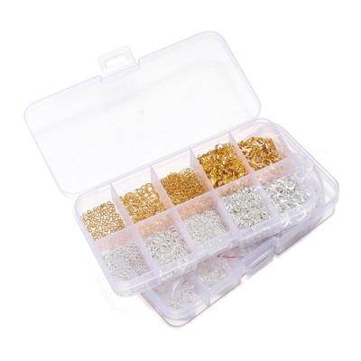 1260 Stück/Set Schmuckherstellung Starter-Set Ohrringe Halskette Zubehör DIY Perlen Schmuckzubehör geeignet für Erwachsene und Anfänger