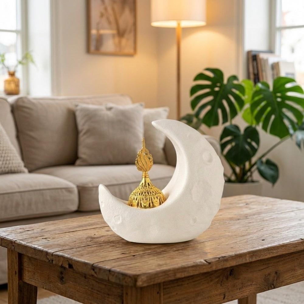 Ceramic Moon-Shaped Incense Burner Light Luxury Sandalwood Incense Burner  Gift Giving
