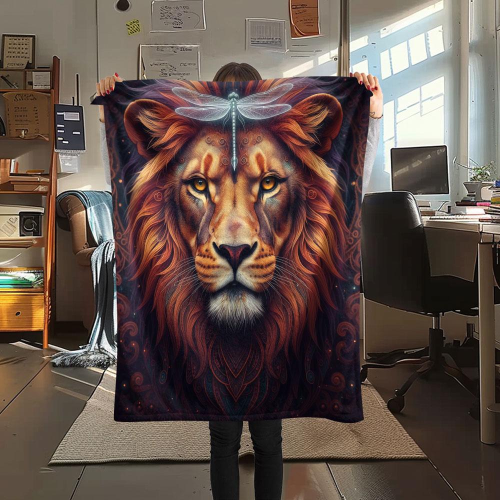 1Pc Mayan-styleanimals Print Flannel Blanket, High quality Comfortable for All Seasons, Home Decor, Warmth and Comfort, Perfect for Christmas Gifts
