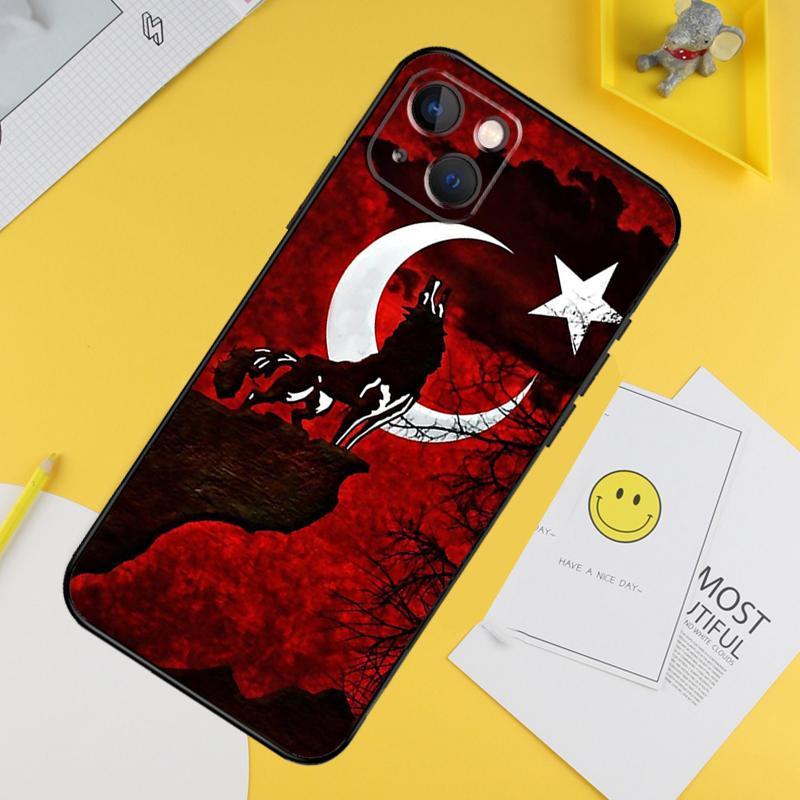 Turkey Flag Phone Case For iPhone 15 Pro 16 Pro 13 12 Mini 11 14 Pro Max XR 16 15 Plus 16e Cover Coque