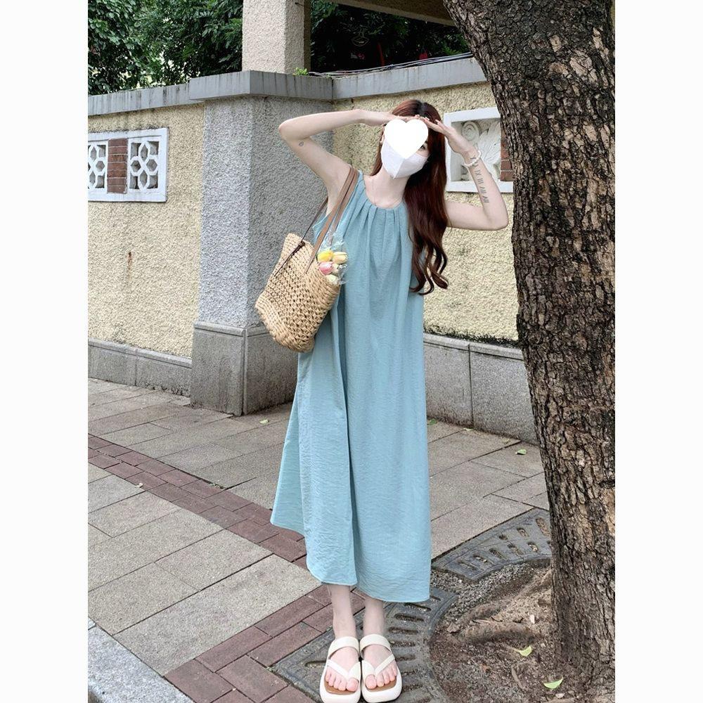 Women's Summer French Style Halter Neck Beach Dress