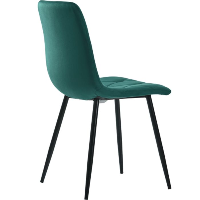 Table de salle à manger - Set 117x68 cm - 4 chaises - Velours - Rectangulaire