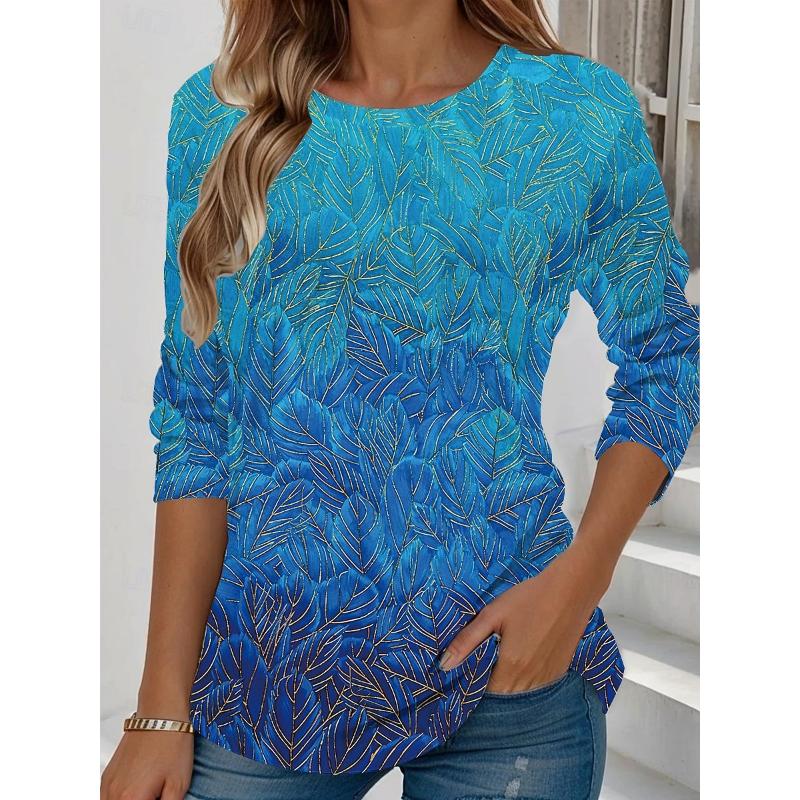 

Женская футболка с длинным рукавом с нерегулярным узором, зимняя теплая футболка, топ, модная повседневная футболка, незаменимый топ для вечеринки 3XL