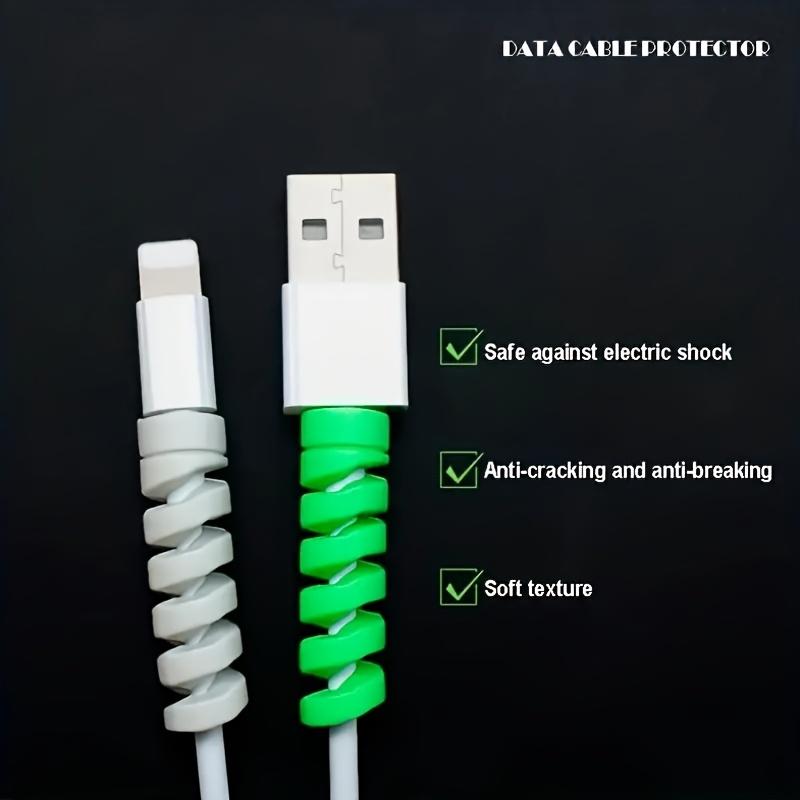 7pcs Silicone Cable Protectors-Durable,Flexible Spiral USB Cord Savers for Home & Office Use,Charger,Cable Cover,Office Desk