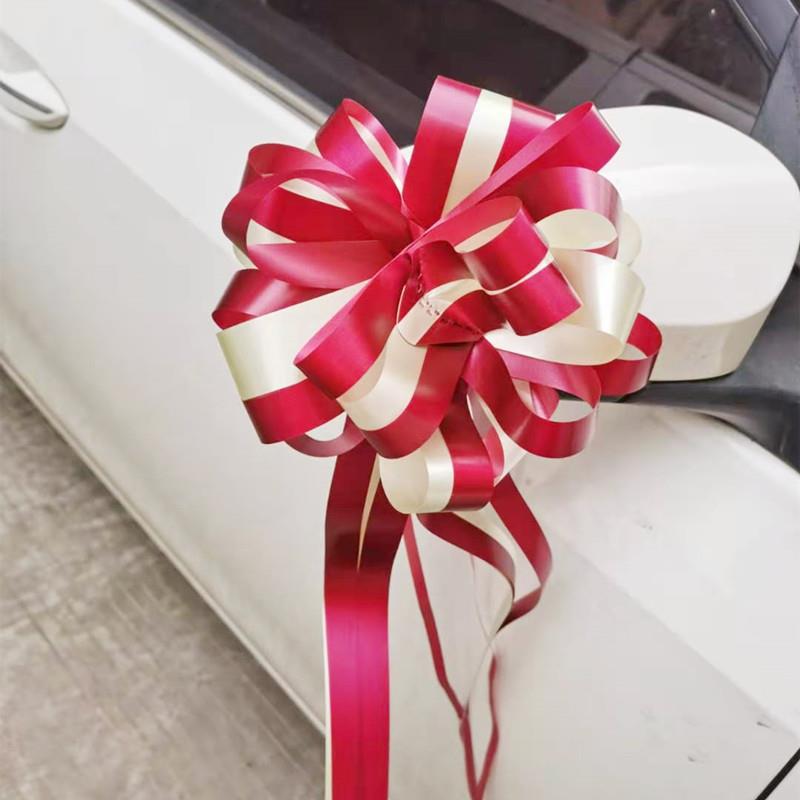 10pcs Wedding Decoration Flower Balls, Bridal Car Door Handle Ribbon Garland, Wedding Room Hanging Ornament Decorations
