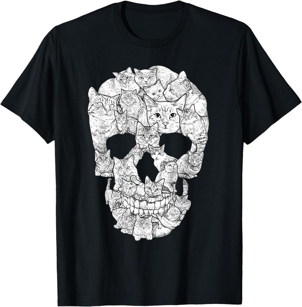 Cat Skull T-Shirt - Kitty Skeleton Halloween Costume Idea T-Shirt for Men Women