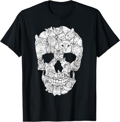 Cat Skull T-Shirt - Kitty Skeleton Halloween Costume Idea T-Shirt for Men Women