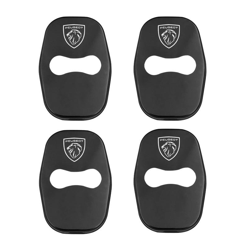 4Pcs Car Door Lock Cover Stainless Steel Protection Accessories For Peugeot 308 206 207 408 208 407 508 107 301 307 406 807 607