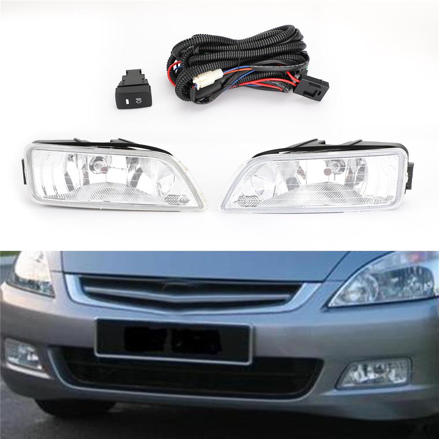 Clear Bumper Driving Lamp Fog Light + Switch Fit For 03-07 Honda Accord 04-08 Acura TL