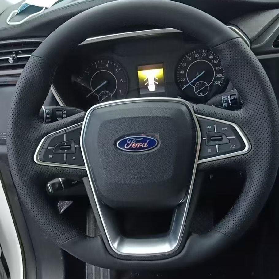 Ford Territory EV Genuine Leather Steering Wheel Cover, Hand-Stitched Grip