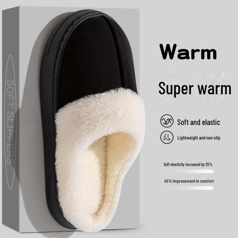 2024 Hausschuhe aus Hirschleder und Baumwolle: Winterwärme mit dicken, rutschfesten Sohlen und weichem Samtfutter für Damen und Herren