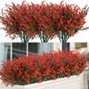 12 Bundles Artificial Flowers Outdoor Fake Shrubs Plants for Home Garden Decor