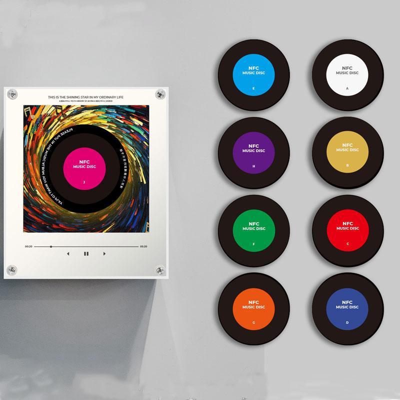 Custom Music Fridge Magnet, Personalized NFC Record Player Magnet Photo Collage Music Box Voice Note Gift