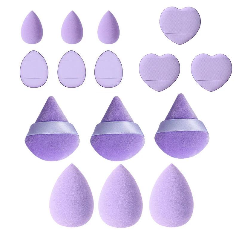 15/12/9pcs Makeup Sponge Puff Mini Finger Powder Puffs Cosmetic Foundation Sponges Triangular Powder Puffs Make Up Accessories
