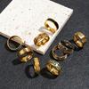 Anello in Acciaio di Titanio alla Moda Semplice Liscio Anelli per Coppia Personalità Stile ins Set di Anelli in Acciaio Inossidabile