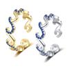 Blue Diamond Water Wave Zircon Ring - Trendy Women's Fashion Jewelry