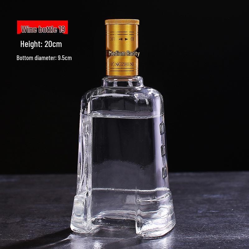 500ml Clear High-White Glass Wine Bottle, Decorative Empty Baijiu Bottle