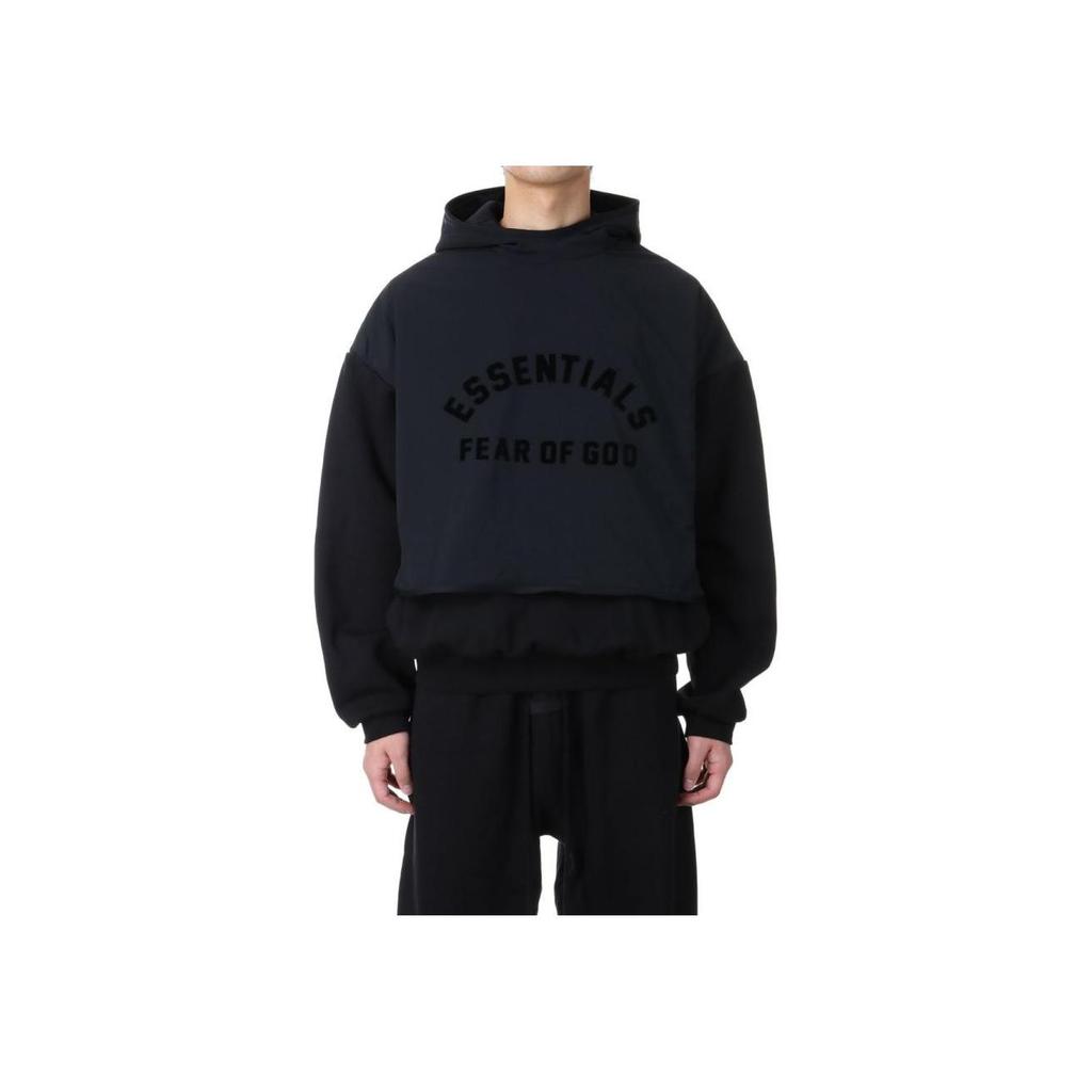 Fear of God Essentials SS24 Nylon Fleece Hoodie 'Jet Black' Unisex 202SP244324F