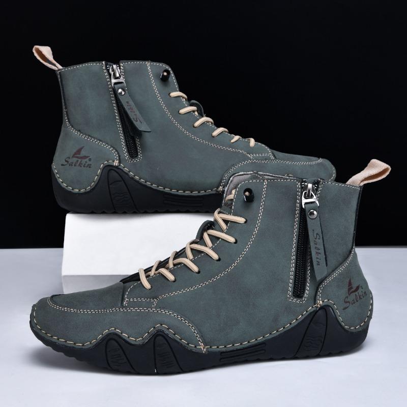 Fashion Unisex Boots Fashion Handmade Leather Boots Casual High Top Boot 2025New Men's Ankle Boots Comfortable Driving Boot Couple Botas
