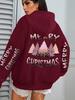 Women's Christmas Tree Pattern Hoodie - Comfortable Autumn Casual Wear