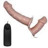 Strap-On vibrasjon Realistiske dildoer Justerbar stroppløs stropp på to dildoer Silikon G-punkt stimulering sexleketøy for par lesbisk fjernkontroll